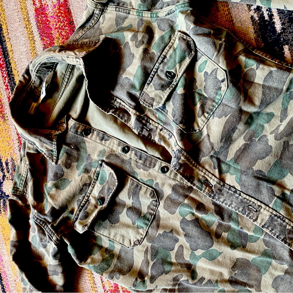 Vintage Woolrich Camo Military Shirt Jacket